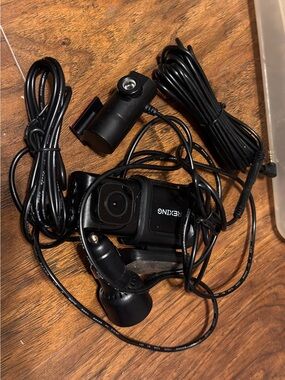 REXING Black Dash Camera with Mounts and Cables